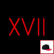 Image of Black "XVII" Snapback w/ Red Brim