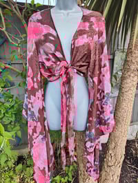 Image 6 of TULUM co ord set-FRILL skirt -Brown red pink 