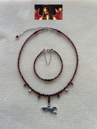 Image 4 of THE ‘LAMB MILAGRO’ GARNET NECKLACE 