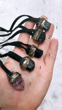 Image 3 of *new* MINI SKINNIES- black tourmaline + amethyst