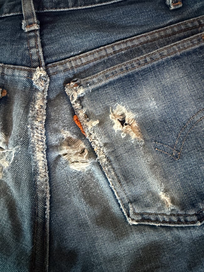 late 60s Levi's best patina cut offs 