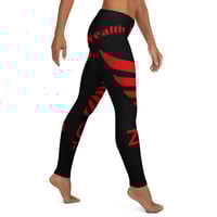 Image 1 of Transform Your Wealth Leggings (red print)