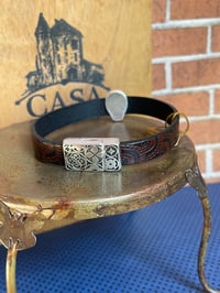 Image 3 of Leather Skull Bracelet 