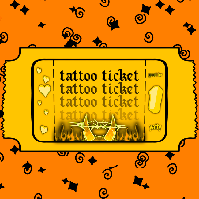 tattoo ticket small custom Holy Hell Creations