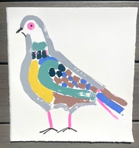 Image 1 of Pink eyed monoscreenprinted pigeon 
