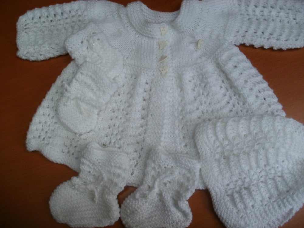 Hand knitted shop baby matinee jackets