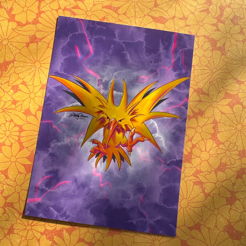 Image of Gen 1 Legendary Birds | Zapdos Original Art Print