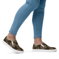 Image 1 of All Over Gold and Black Pentagram Women’s slip-on canvas shoes