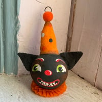 Grinning Black Cat in Party Cap