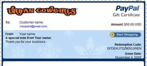 Image of GIFT CERTIFICATE 