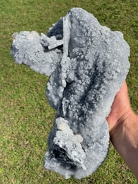 Image 16 of Large UV Calcite On Druzy Quartz Statement Piece #1924