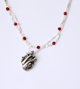 Image of Crystal  Anatomical Heart Necklace