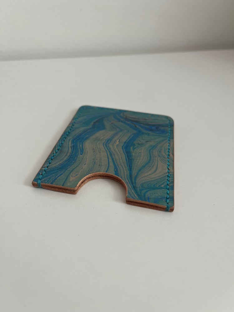 Image of Marbled Cardholder (Blue Swirl)