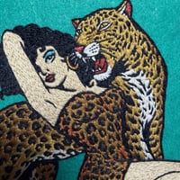 Image 3 of Leopard lady embroidery