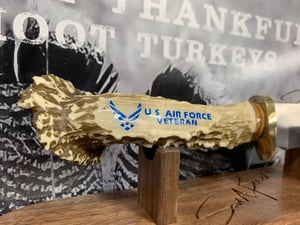 Image of US Air Force Veteran Replica Antler handled Knife with Stand