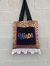 Image 2 of Bolsiña feita a man. fOLIADA leopardo. Deseñi exclusivo!