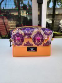 Image 4 of Rainbow skulls clear boxy pouch