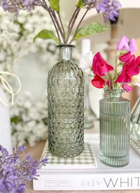 Image 4 of SALE! Green Glass Bud Vases ( Set or Singles )