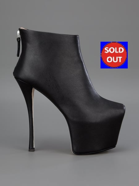Image of GIUSEPPE ZANOTTI Leather Platform Ankle Boots Size 35.5 / 5.5