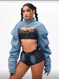 Image 4 of Half Jean Jacket 