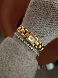 Image 1 of Unique Gold Tone Ladies Watch Mother of Pearl Dial - New with Tag.