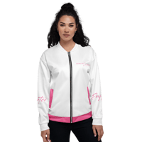 Image 1 of Unisex Bomber Jacket Pink Breast Cancer Awareness
