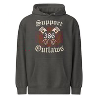 Pistons flames support hoodie grey