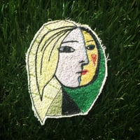 Image 1 of Girl Before a Mirror - sewn artwork brooch - Picasso