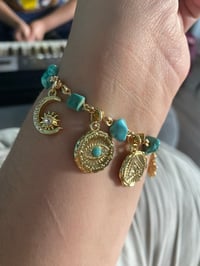 Image 4 of  Turquoise charm bracelet