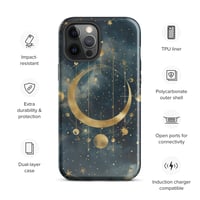 Image 15 of Blue and Gold Celestial Moons Design Tough Case for iPhone®