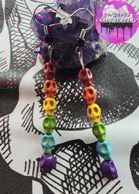 Image 1 of Rainbow Skull Earrings