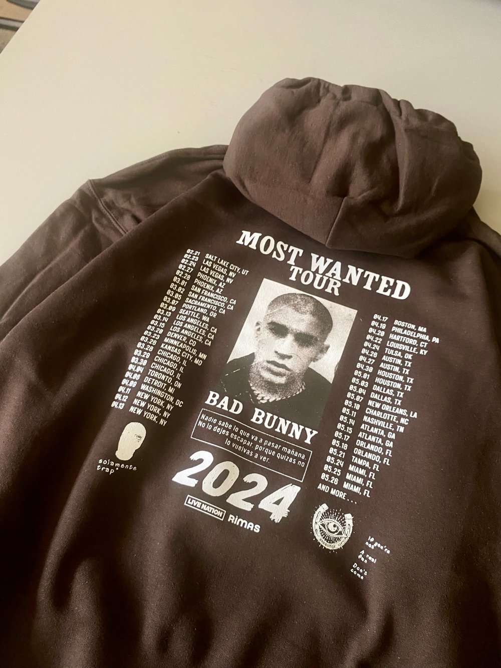 Image of MOST WANTED TOUR HOODIE ROYAL & BROWN 