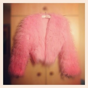 Image of FAUX FUR PINK JACKET