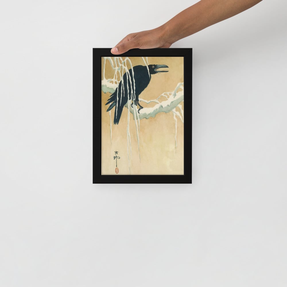 Yuki yanagi ni karasu - Blackbird - Framed matte paper poster