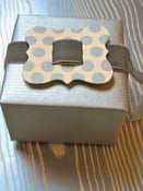 Image of Silver Letterpress Buckle with velvet ribbon