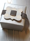 Image of Set of 3 Silver Letterpress Buckles, add your own ribbon