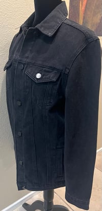 Image 3 of Vintage Black Denim Jean Jacket KISS