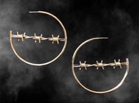 Barbed Wire Hoop Earrings (Pair)