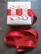 Image of Set of 3 Red Woodgrain Letterpess Buckles, add your own ribbon