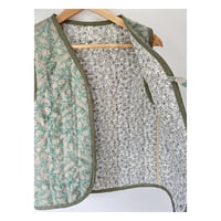 Image 5 of Indian Linen Quilted Vest Aqua