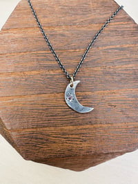 Image 9 of pink sapphire crescent moon necklace 