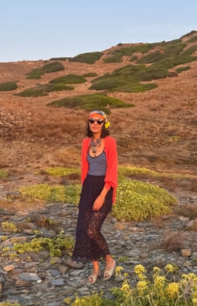 NAVY BLUE GUIPURE SKIRT