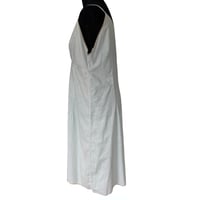 Image 8 of Vintage Pale Blue Cotton Midi Slip Dress   with Trim- Size M