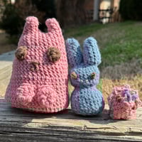 Image 1 of Crochet Cat, Rabbit and Triceratops