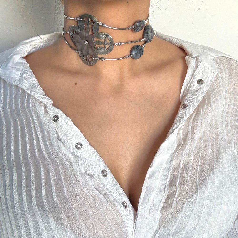 Image of Misty Filigree Choker Necklace