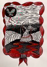 “Persistance” Linocut print