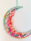 Mint Candy Moon. Woven wall hanging.