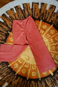 Image 1 of High waist burnt orange flares