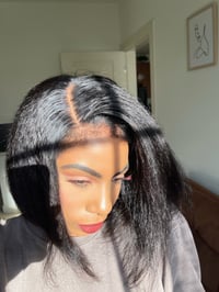 Image 4 of "THE REAL DEAL" 10 inch KINKY STRAIGHT 5x5 Lace CLOSURE WIG with KINKY EDGES