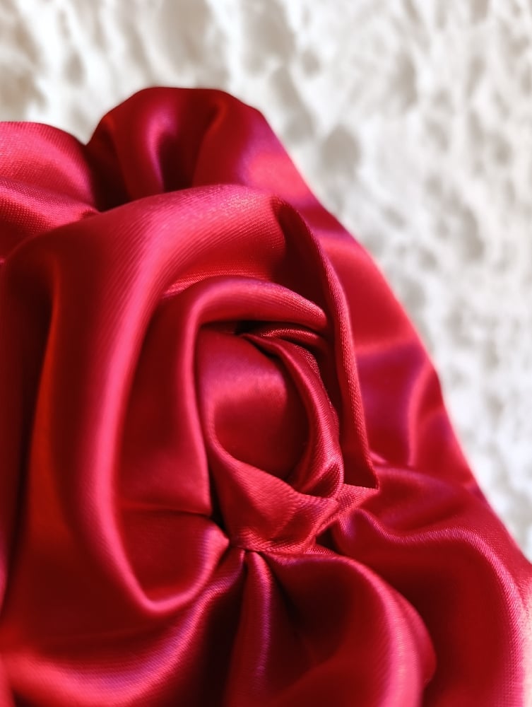 Image of Fermaglio rosa raso rosso